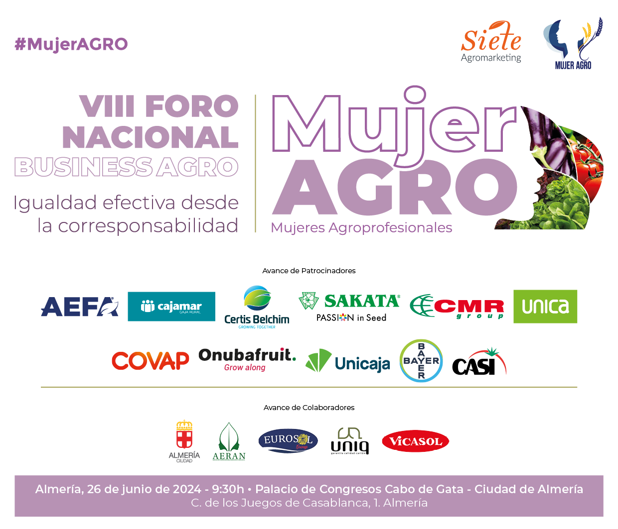 Almera acoger el VIII Foro Nacional Mujeres Agroprofesionales MujerAGRO