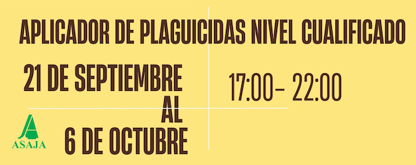 Abierta la inscripci�n para curso gratuito de aplicador de plaguicidas en nivel cualificado por ASAJA-Almer�a